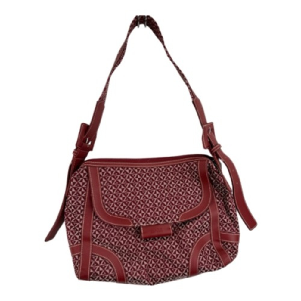 Maxx New York Womens Shoulder Bag Red White Geometric Flap Adjustable Strap S
